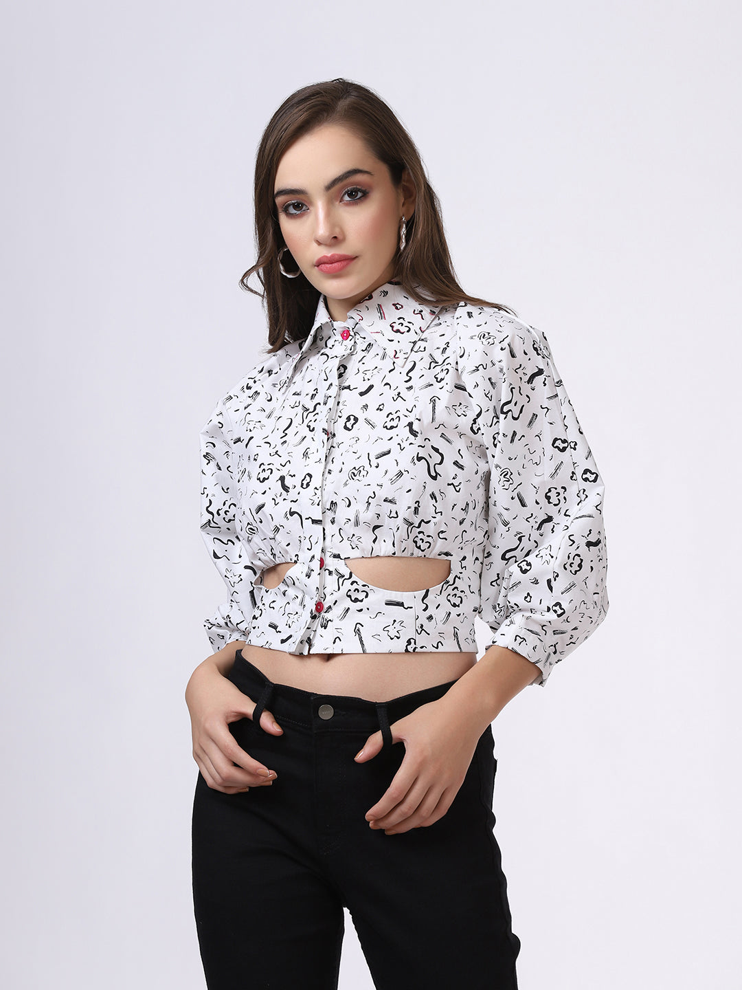 Abstract Cut-Out Top
