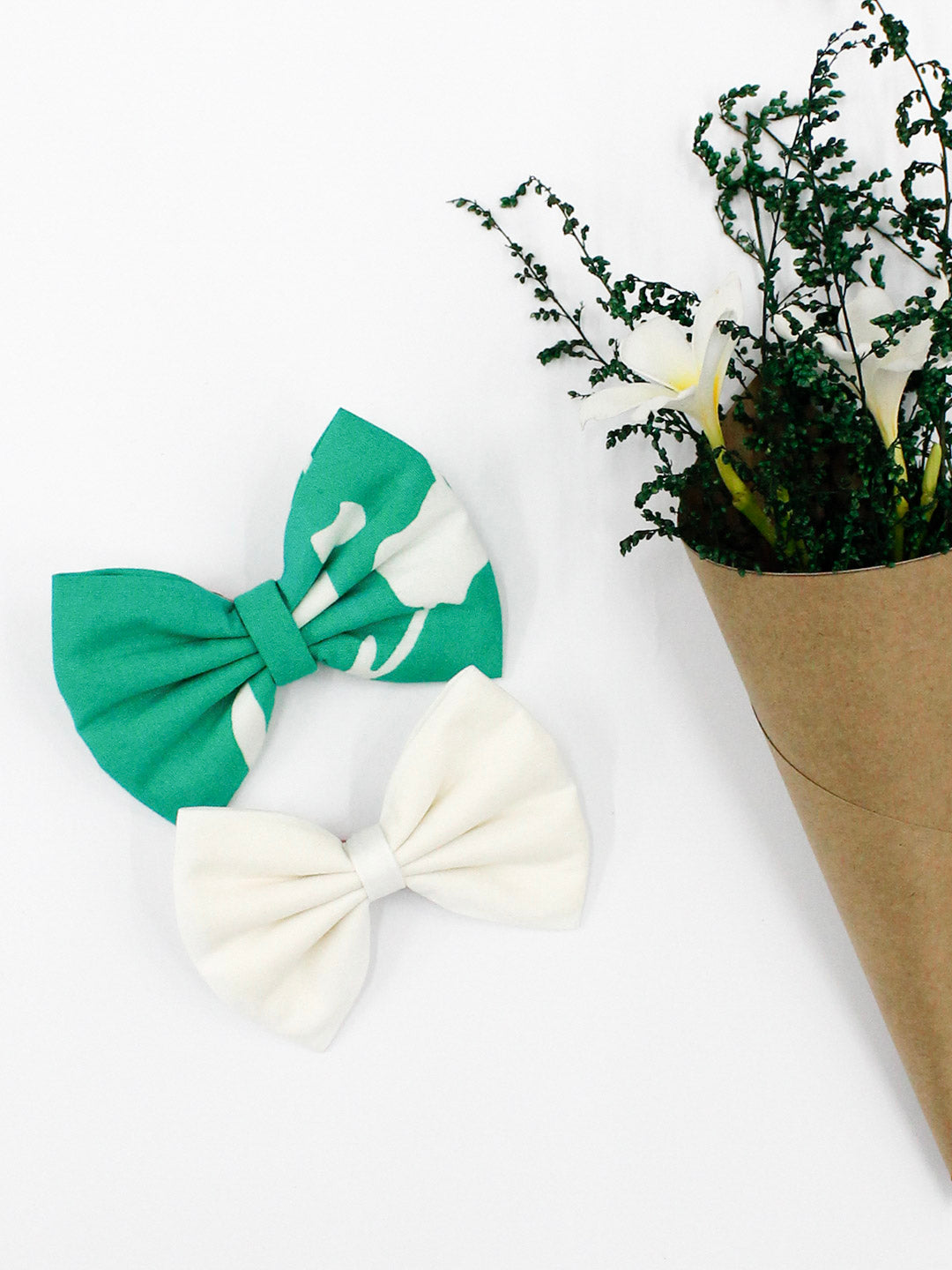 Earthy Green Bow- Set of 2