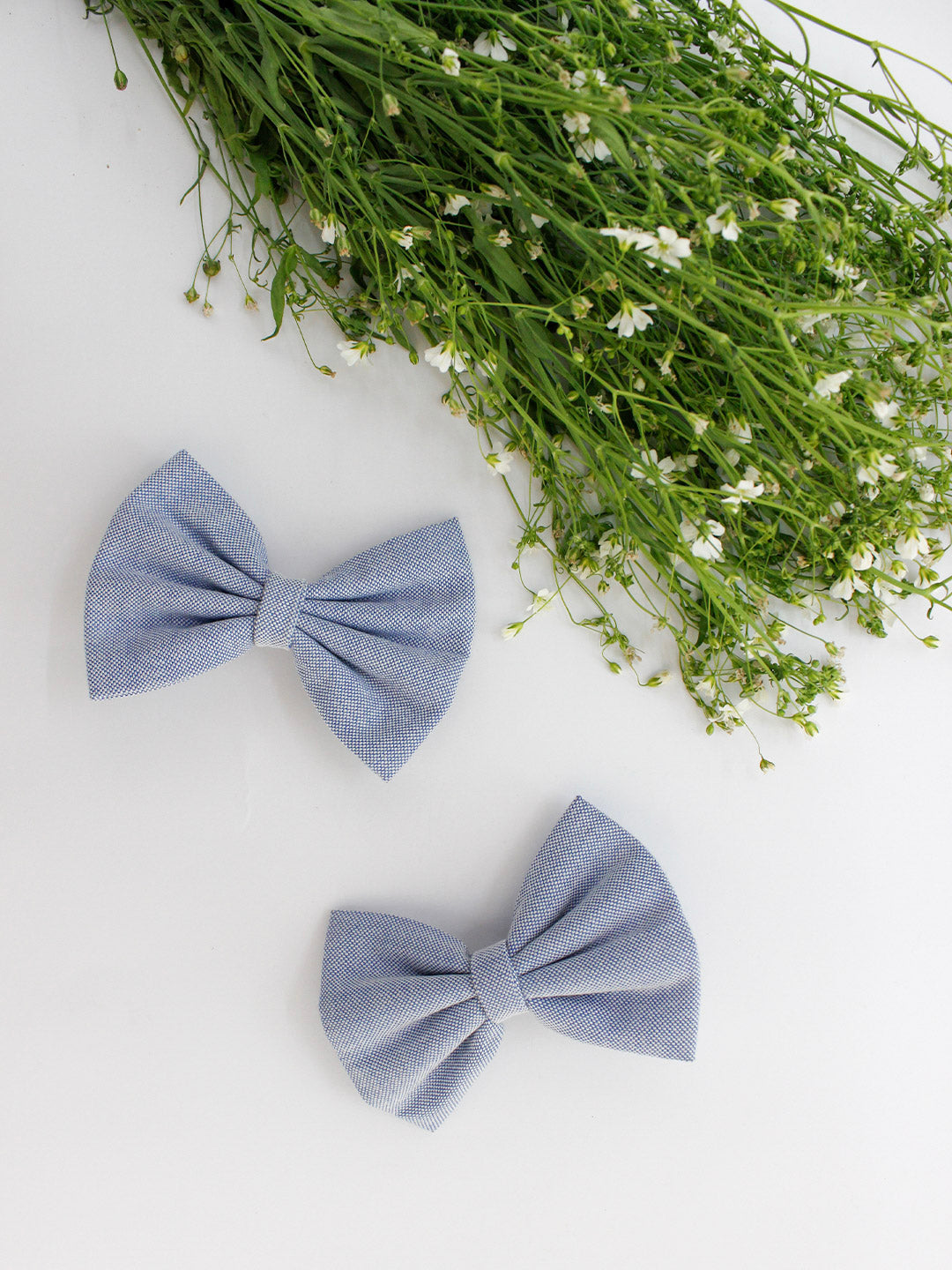 Classic Blue Bow- Set of 2
