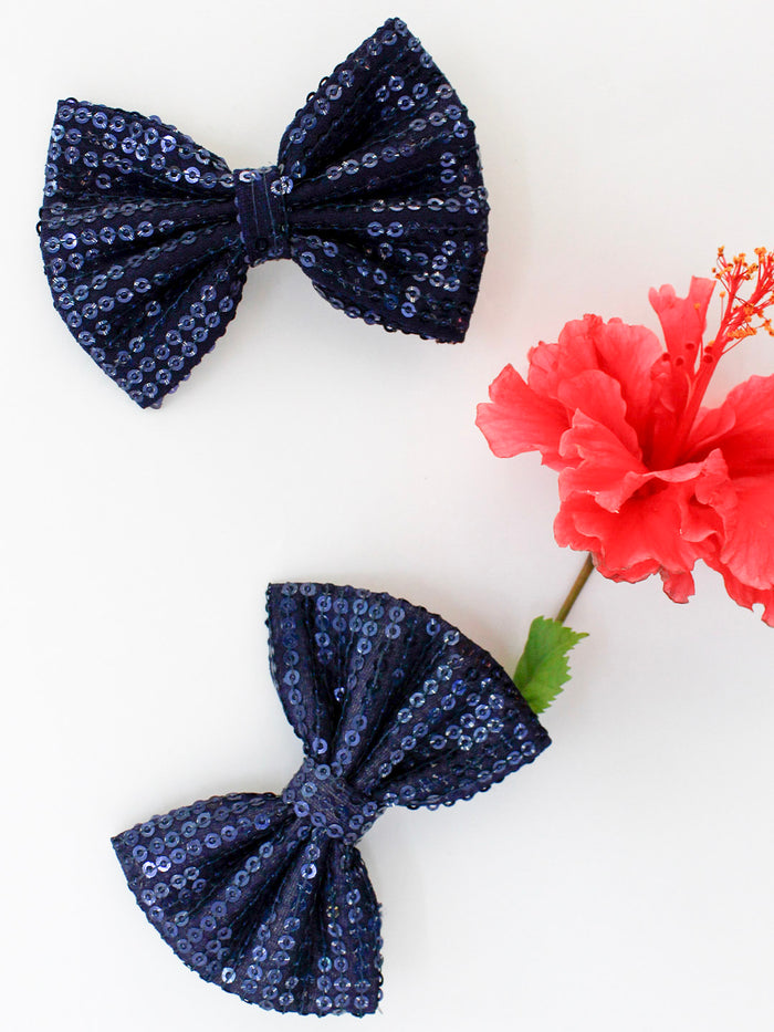 Sparkling Blue Bow- Set of 2